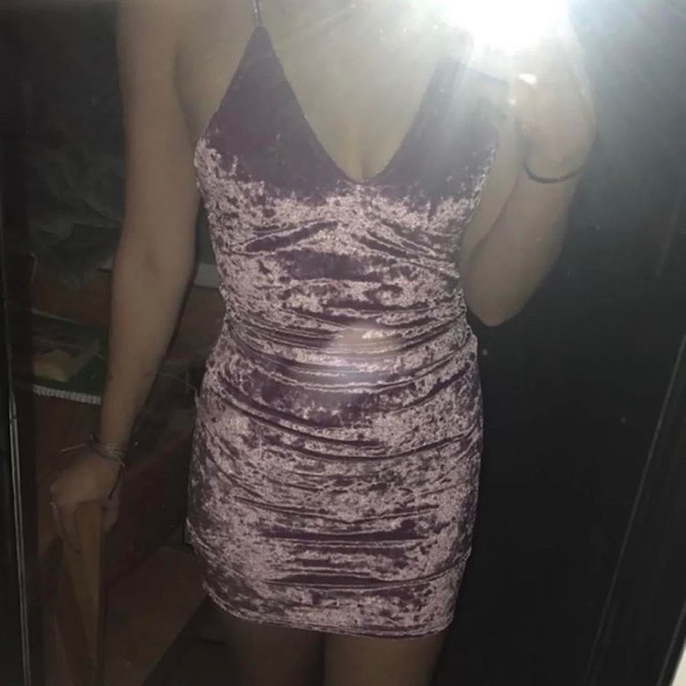 Purple Velvet Bodycon Dress